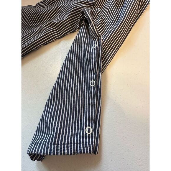 Vintage Stone Apparel Toddler Blue White Striped Overalls Size 18 Months - Picture 4 of 8